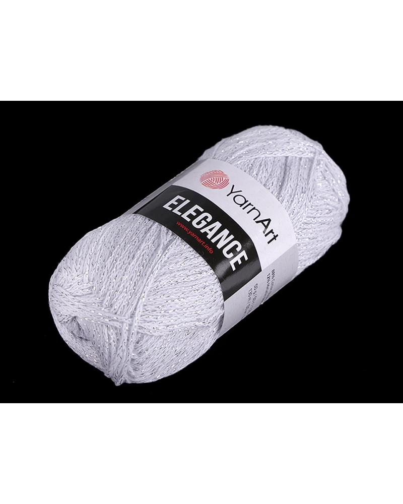 Bavlnená pletacia priadza Elegance s metalickým vláknom 50 g - 1 ks | Mimib