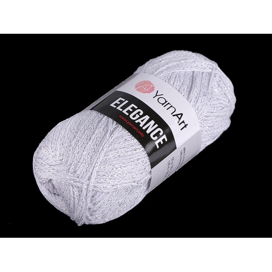 Bavlnená pletacia priadza Elegance s metalickým vláknom 50 g - 1 ks | Mimib