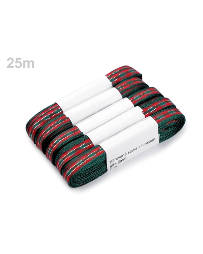 Kockás szalag lurexel szélessége 6 mm - 5 m | Mimib