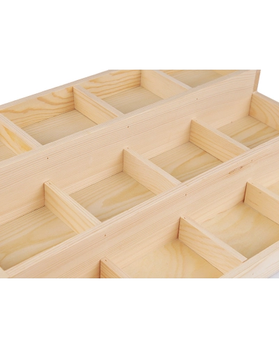 Fa 3 emeletes osztott tároló doboz 24x35,5 cm - 1 db. | Mimib