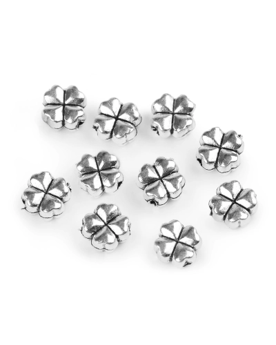 Fém dísz négyágú lóhere 8x8 mm - 10 db. | Mimib