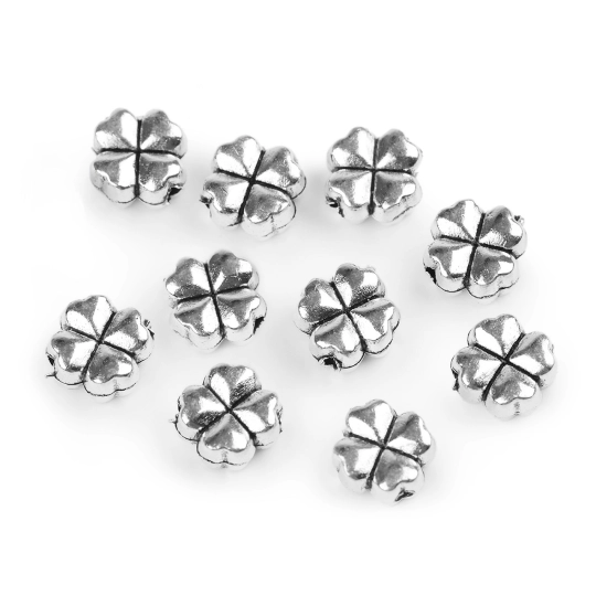 Fém dísz négyágú lóhere 8x8 mm - 10 db. | Mimib