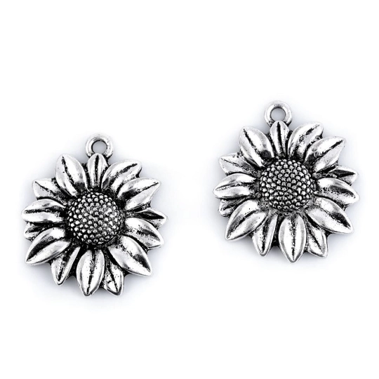 Medál napraforgó 23x27 mm - 2 db. | Mimib