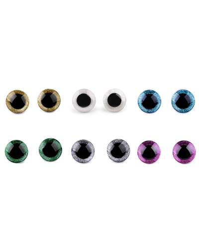 Biztonsági szemek glitterrel Ø25 mm - 4 szett | Mimib