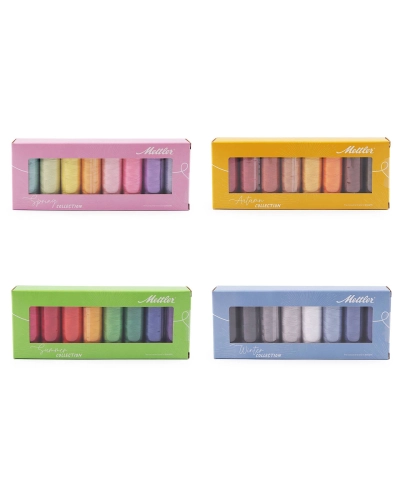 Sada bavlnených nití Silk-finish Mettler 8x150 m - 1 sada | Mimib