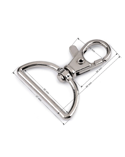Fém forgós karabiner szélesség 30 mm-es befűző - 1 db. | Mimib