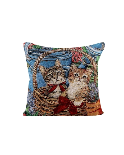 Gobelin párnahuzat macskák 45x45 cm - 1 db. | Mimib