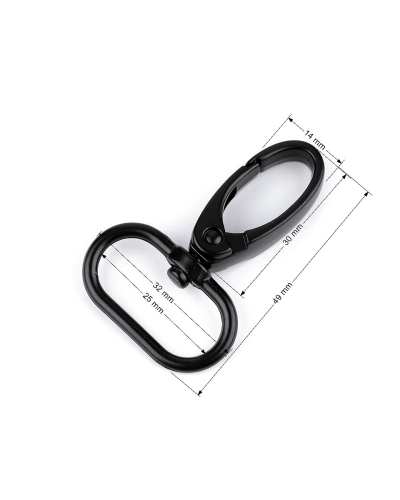 Fém forgós karabiner szélesség 25 mm-es befűző - 1 db. | Mimib