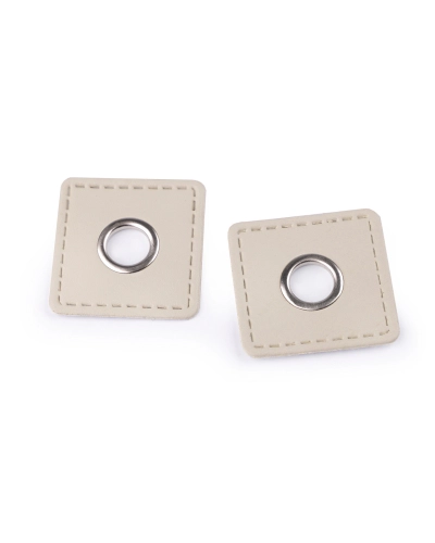 Ringli bőr négyzett rávarrásra 10 mm - 4 db. | Mimib