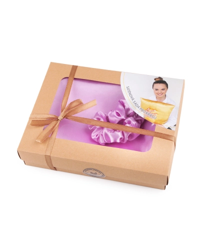 Szatén Beauty alvó készlet, huzat és scrunchie gumi - 1 db. | Mimib