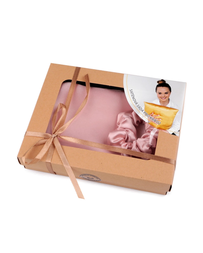 Szatén Beauty alvó készlet, huzat és scrunchie gumi - 1 db. | Mimib