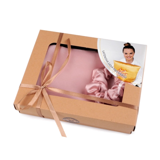 Szatén Beauty alvó készlet, huzat és scrunchie gumi - 1 db. | Mimib