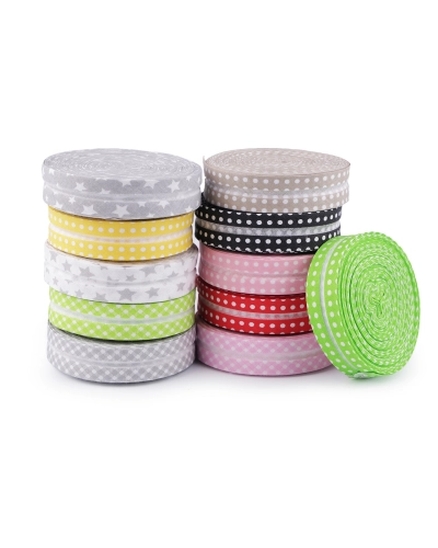 Ferdepánt pamut pöttyök, kockaminta, csillag szélessége 20 mm vasalt - 15 m | Mimib