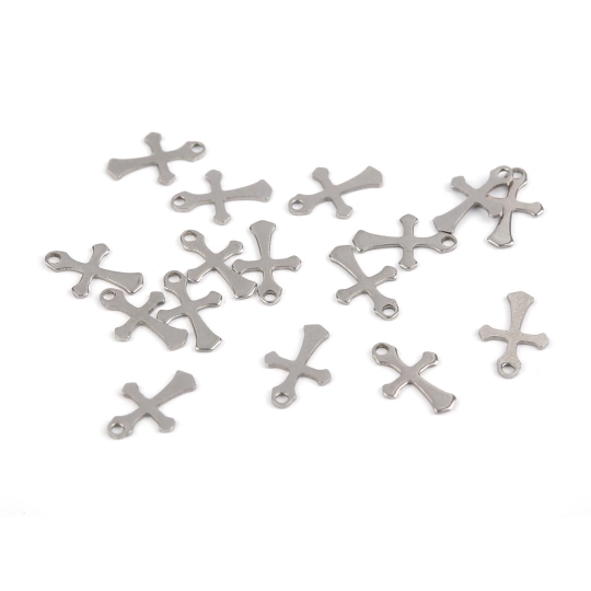 Kereszt medál 9x13 mm - 15 db. | Mimib