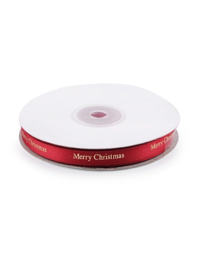 Karácsonyi szatén szalag Merry Christmas 9 mm - 5 m | Mimib