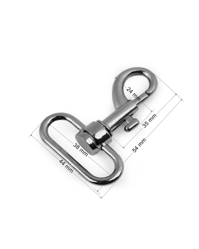 Fém forgós karabiner 38 mm-es befűző - 1 db.