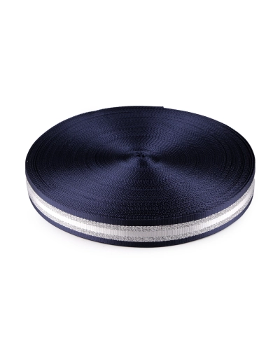 Sima kétoldalas hevederszalag lurexel szélessége 38 mm - 1 m | Mimib
