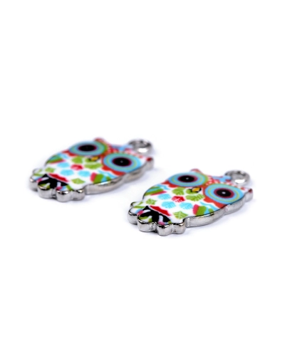 Fém medál / cipzár húzható bagoly 13x23 mm - 2 db. | Mimib