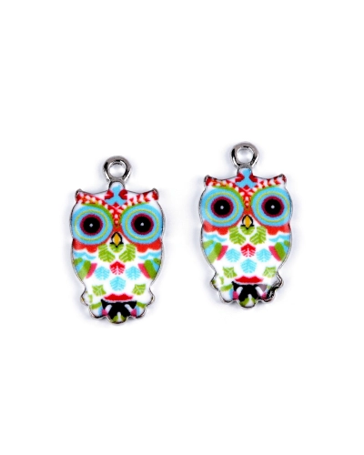 Fém medál / cipzár húzható bagoly 13x23 mm - 2 db. | Mimib