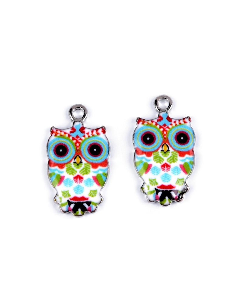 Fém medál / cipzár húzható bagoly 13x23 mm - 2 db. | Mimib