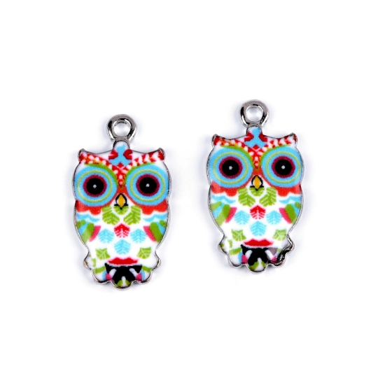 Fém medál / cipzár húzható bagoly 13x23 mm - 2 db. | Mimib