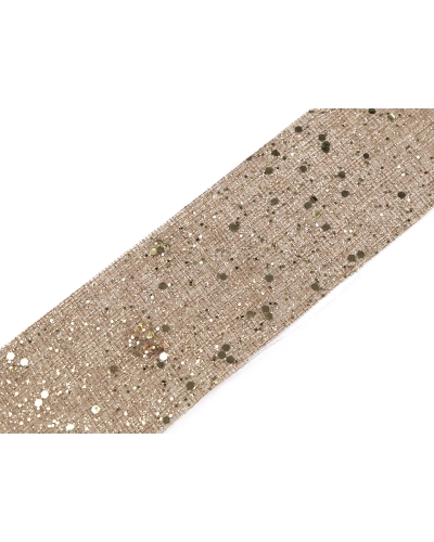 Karácsonyi szalag juta másolat glitteres széles 60 mm - 1 m | Mimib