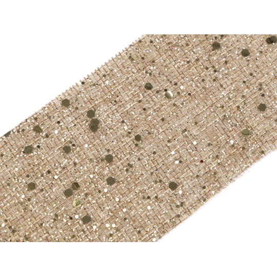 Karácsonyi szalag juta másolat glitteres széles 60 mm - 1 m | Mimib