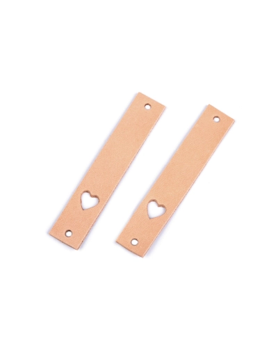 Bőr szív alakú cimke 12x70 mm - 1 db. | Mimib