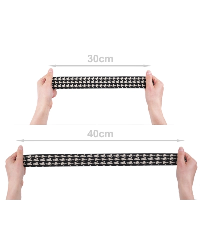Puha gumi szalag széles 40 mm kakas lábnyom mintás - 20 m | Mimib