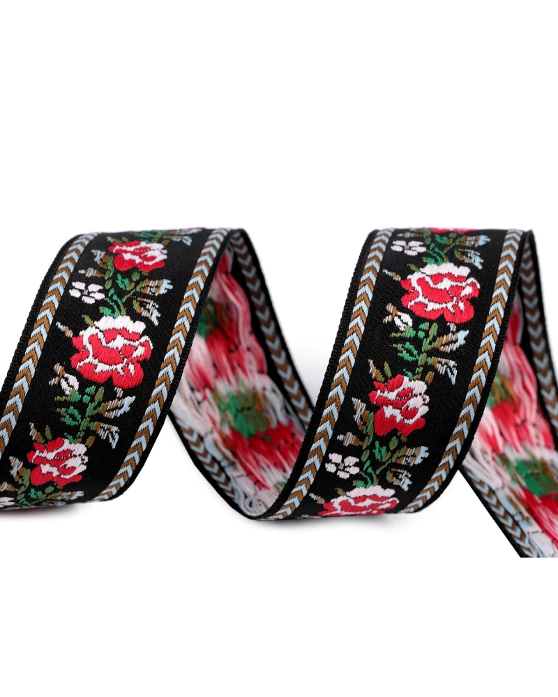 Népviseleti mintás szalag 34 mm - 1 m | Mimib