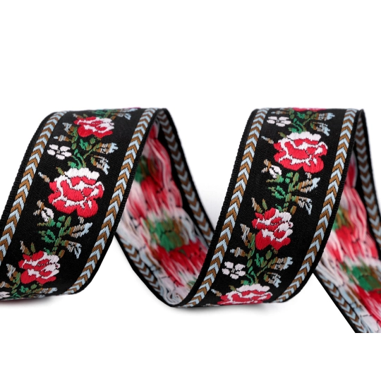 Népviseleti mintás szalag 34 mm - 1 m | Mimib
