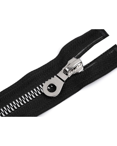 Cápa fogú cipzár vastag 90 cm ezüst-fekete fogak no 8 mm - 1 db. | Mimib