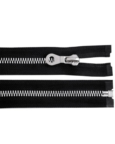 Cápa fogú cipzár vastag 90 cm ezüst-fekete fogak no 8 mm - 1 db. | Mimib