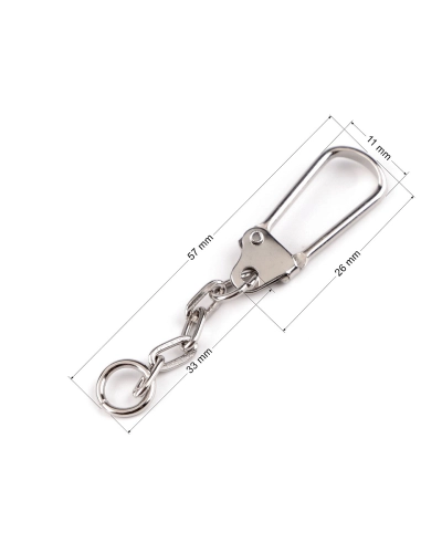 Fém karabiner lánccal - 10 db. | Mimib