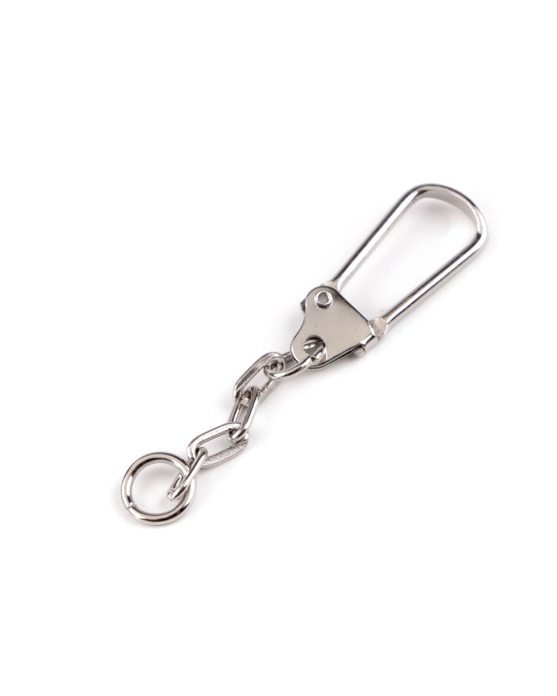 Fém karabiner lánccal - 10 db. | Mimib