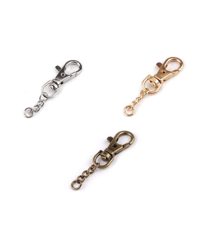 Fém forgós karabiner 8 mm- befűző láncos - 2 db. | Mimib