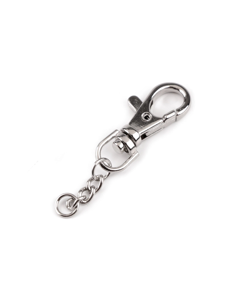Fém forgós karabiner 8 mm- befűző láncos - 2 db. | Mimib