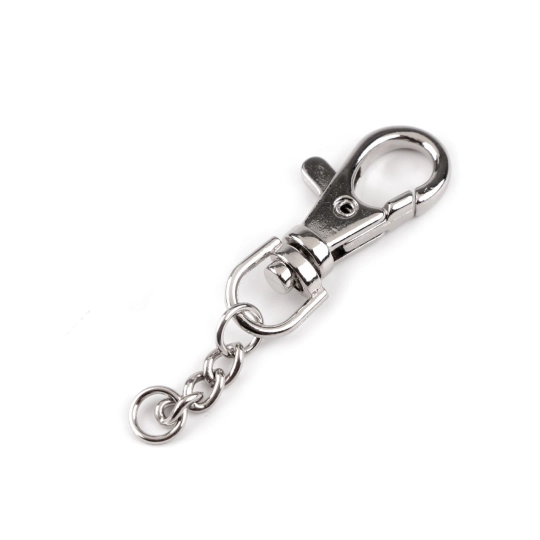 Fém forgós karabiner 8 mm- befűző láncos - 2 db. | Mimib