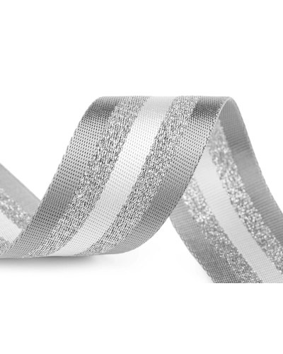 Sima kétoldalas pánt lurexel szélessége 50 mm - 1 m | Mimib