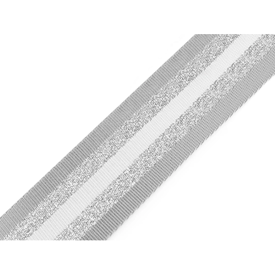 Sima kétoldalas pánt lurexel szélessége 50 mm - 1 m | Mimib