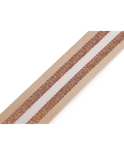 Sima kétoldalas pánt lurexel szélessége 50 mm - 1 m | Mimib