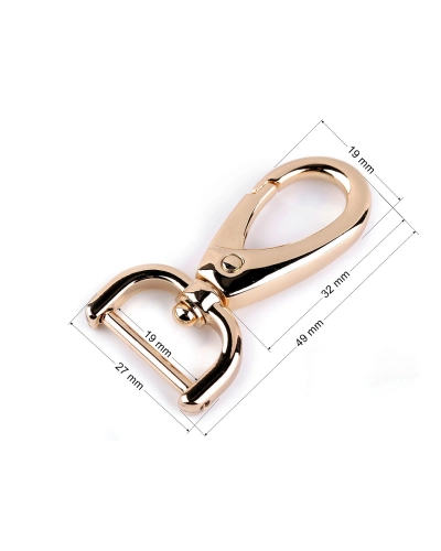 Fém forgós karabiner csavaros befűzővel 19 mm - 1 db. | Mimib