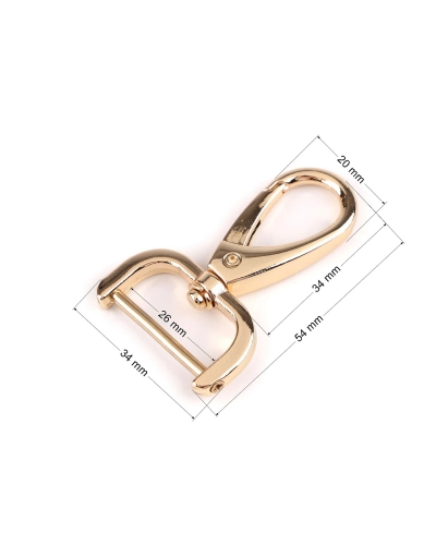 Fém forgós karabiner 26 mm-es csavaros befűzővel - 1 db. | Mimib