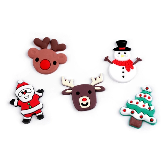 Szilikon karácsonyi díszek 3D-s ragasztós mix - 10 db. | Mimib