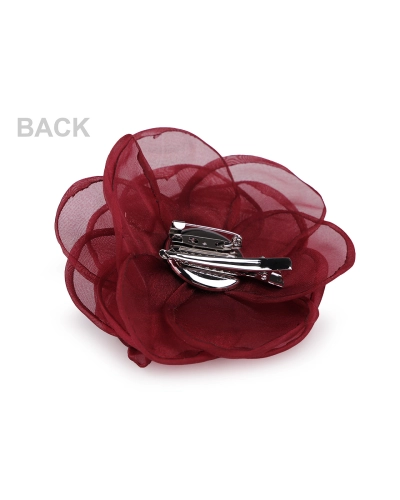 Bross / hajdísz organza virág Ø10,5 cm - 1 db. | Mimib
