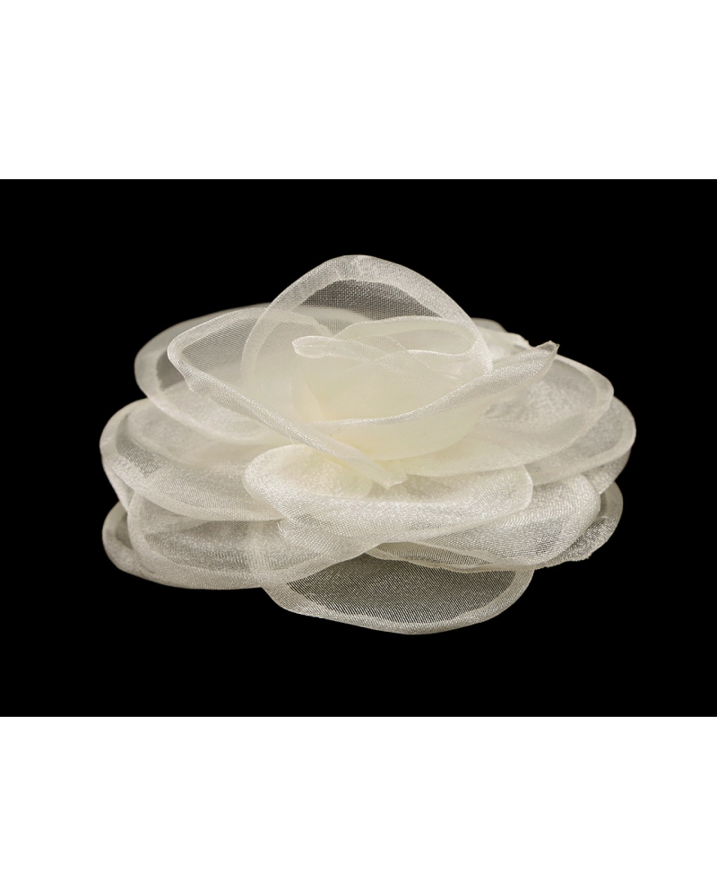 Bross / hajdísz organza virág Ø10,5 cm - 1 db. | Mimib