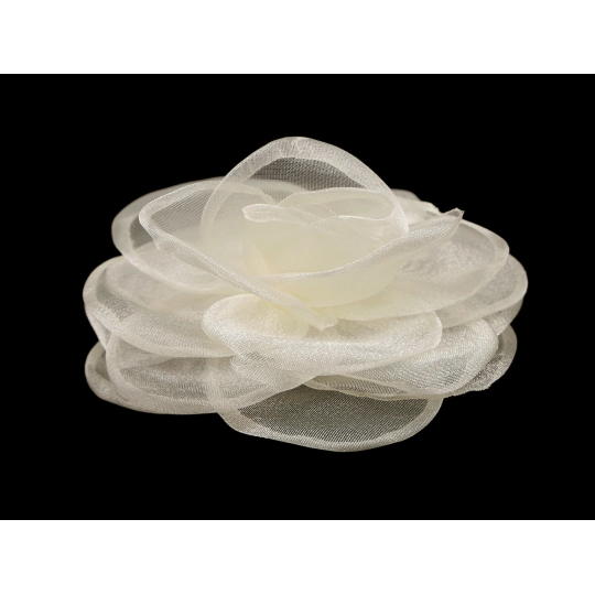 Bross / hajdísz organza virág Ø10,5 cm - 1 db. | Mimib