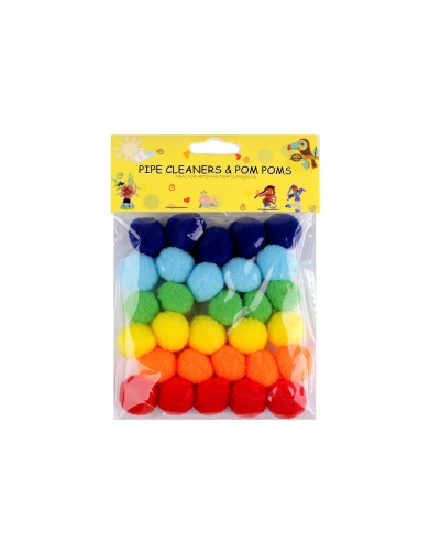 Színes zsenília golyó vegyes színek Ø20 mm pom pom - 1 zacskó | Mimib