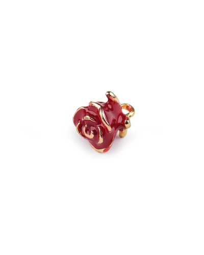 Fém medál virág rózsa 3D 11x14 mm - 5 db. | Mimib