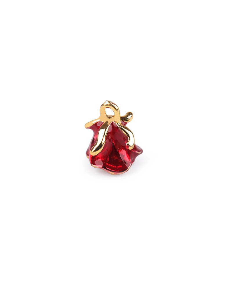 Fém medál virág rózsa 3D 11x14 mm - 5 db. | Mimib